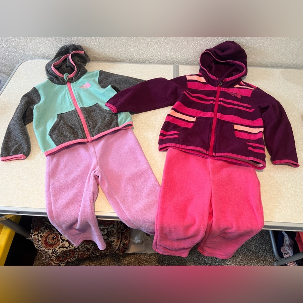 4 Piece Fleece Lot - 2 Hoodies & 2 Pants - The North Face & The Children’s Place